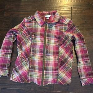 Christopher & Banks Multicolor Plaid Button Down Shirt